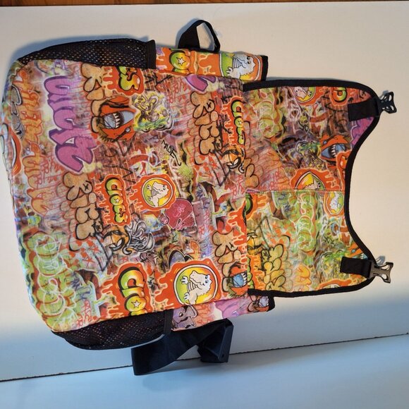 Colorful Crocs Messenger Laptop Bag W Graffiti Art Adjustable Strap Crossbody - Picture 4 of 16